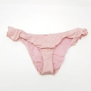 Lucky Brand Pink Eyelet Ruffle Bikini Bottom size Small